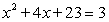 Find any solutions to the equation Write your answer as r<sub>1</sub>, r<sub>2</sub>, with r<sub>1</sub><r<sub>2</sub>. For complex answers enter .