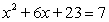Find any solutions to the equation Write your answer as r<sub>1</sub>, r<sub>2</sub>, with r<sub>1</sub><r<sub>2</sub>. For complex answers enter .