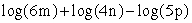 <strong>Expand the following expression using rules of logarithms: </strong> A) B) C) D)