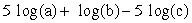 Contract the following expression using rules of logarithms. Express your answer as a single logarithm.