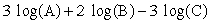 Contract the following expression using rules of logarithms. Express your answer as a single logarithm.