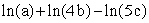 <strong>Expand the following expression using rules of logarithms: </strong> A) B) C) D)