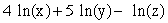 <strong>Contract the following expression using rules of logarithms. Express your answer as a single logarithm. </strong> A) B) C) D)