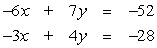 <strong>Determine whether is a solution to the following system. </strong> A) It is not a solution. B) It is a solution.