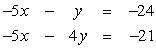 Solve the system by substitution.