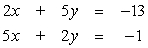 Solve the system. If the system is either inconsistent or dependent, enter either inconsistent or dependent.