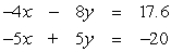 Solve the system. If the system is either inconsistent or dependent, enter either inconsistent or dependent.