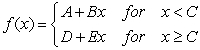 Use the graph to find the value for each unknown (A, B, C, D, and E) in the function.