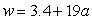 The function, , gives the weight (in ounces), w, of a cat that is a years of age. What are the units of the 3.9 in the formula?