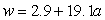 The function, , gives the weight (in ounces), w, of a cat that is a years of age. What are the units of the 3.5 in the formula?