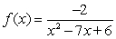Which two values are excluded from the domain of the function below? Give the values in order from smallest to largest.
