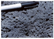 <strong>89)Which of the following rock photographs depicts an igneous rock that trapped gas?</strong> A) B) C) D)