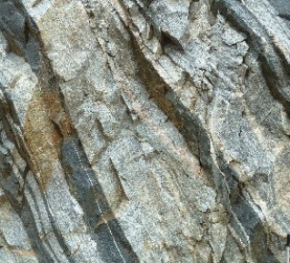 <strong>120)What type of rock is shown in this photograph from the Investigation? </strong> A)sedimentary rocks B)granite C)volcanic rocks, probably basalt D)metamorphic rocks