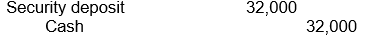 <strong>On January 1, 2016, Lorraine Company paid a $32,000 cash security deposit to rent office space. Which of the following would be the correct journal entry to record this transaction?</strong> A)   B)   C)   D)   <div style=padding-top: 35px> 