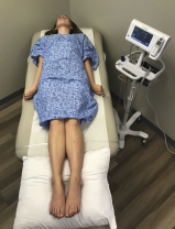 <strong>When the nurse places a stethoscope on an unconscious client's chest, the client reacts as shown. What does the nurse interpret from this observation? </strong> A) Seizure B) Primitive startle reflex C) Severe brain damage D) Meningeal irritation