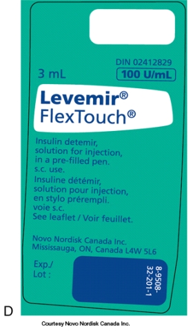 Use the label to fill in the following blanks. Separate your answers with a comma followed by a period. The trade name is ___________ and the generic name is ___________; this is a _____________ (rapid or long)-acting insulin with a strength of ______ units per mL.