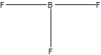 <strong>Boron trifluoride, BF<sub>3</sub>, is a corrosive material with a Lewis structure that shows boron to be two electrons short of a full octet. Which is the correct structure for BF<sub>3</sub>?</strong> A) B) C) D)None of the above.