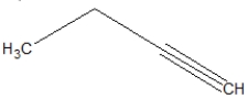 <strong>What is the correct line structure of 1-butyne?</strong> A) B) C) D)