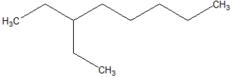 <strong>What is the correct line drawing for 3-ethyloctane?</strong> A) B) C) D)