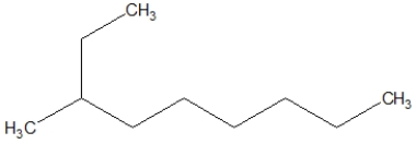 <strong>What is the correct line drawing for 3-ethyloctane?</strong> A) B) C) D)