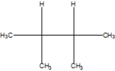 <strong>What is the correct line structure of 2,2,3,3,-tetramethylbutane, also known as isooctane?</strong> A) B) C) D)