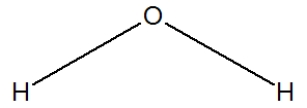 <strong>Which is the best representation of a water molecule?</strong> A) B) C) D)