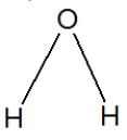 <strong>Which is the best representation of a water molecule?</strong> A) B) C) D)