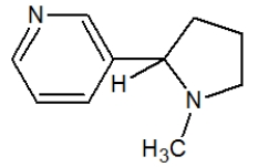 How many non-tetrahedral carbon atoms are in this molecule, nicotine?