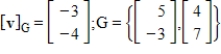 Find v given the coordinate vector with respect to the basis G.