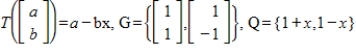 Find the matrix A of the linear transformation with respect to bases G and Q, respectively.