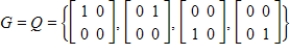 Let . Find the matrix A of the linear transformation with respect to bases G and Q, respectively. , 