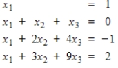 Find the least squares solution for the given system.  <div style=padding-top: 35px> 