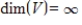 If every finite set S in a vector space V fails to span V, then .