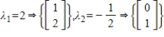 The coefficient matrix for a system of linear differential equations of the form has the given eigenvalues and eigenspace bases. Find the general solution for the system.