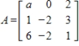 Find all values of a such that the matrix A is not invertible.  <div style=padding-top: 35px> 