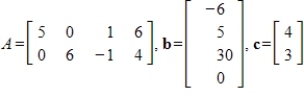 Let for the matrix A. Determine if the vector b is in the kernel of T and if the vector c is in the range of T.