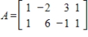 Find a basis for the null space of the given matrix A and give .
