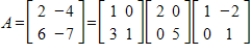 Determine by evaluating from the LDU factorization
