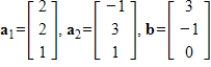 Determine if is in the span of the other given vectors. If so, write as a linear combination of the other vectors.