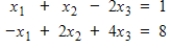 Find , , and such that corresponds to the given linear system.
