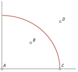 <strong>Which point on the following PPF best represents production efficiency? </strong> A) A B) B C) C D) D
