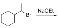 <strong>What are the two products that form during an E2 reaction on (1-bromoethyl)-cyclohexane? </strong> A) compound A B) compound B C) compound C D) compound D