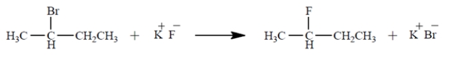 <strong>Under what conditions would the reaction be most likely to proceed to the product shown at a reasonable rate? (Select one.) </strong> A) in a hydrocarbon solvent such as hexane B) in ethanol solvent C) in an ethanol solvent containing some water D) in very dry dimethyl sulfoxide (DMSO, a polar aprotic solvent) containing a K<sup>+</sup>-bonding crown ether E) in dimethyl sulfoxide containing a trace of water and a K<sup>+</sup>-bonding crown etherf. in water containing enough acetone to dissolve the alkyl halide, plus a K<sup>+</sup>-bonding crown ether