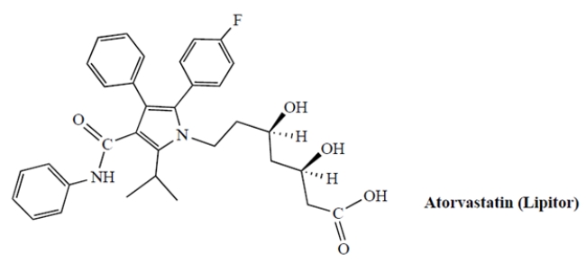 The structure of atorvastatin, an important drug used for lowering cholesterol, is shown. (This is sold under the trade name Lipitor with about $13 billion in annual sales.) a. Circle the two asymmetric carbons of atorvastatin and, next to each, give its absolute configuration (R or S). b. What, if anything, can you say about the optical activity of atorvastatin?