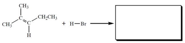 Give the structure of the HBr addition product.