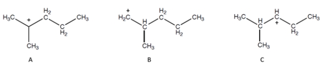 Identify the most stable carbocation:  