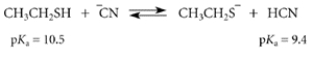 <strong>Select the correct statement about this reaction: </strong> A) The equilibrium lies very far to the right. B) The equilibrium constant in the left-to-right direction is 1.1. C) The equilibrium constant in the left-to-right direction is 12.6. D) The equilibrium constant in the left-to-right direction is 0.08. E) The equilibrium constant in the left-to-right direction is −1.1.