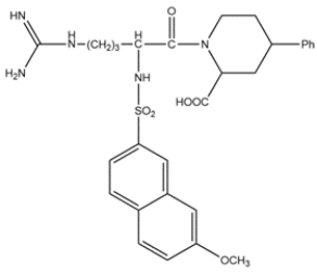 The structure of MNAPPA is shown below, and it has been shown to be a selective and potent trypsin inhibitor. Analyze the structure and explain why MNAPPA binds to trypsin.