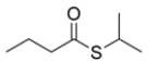 A thioate indicates a thioester. Butanethioate indicates that the carbonyl is attached to a four-carbon chain. The S-isopropyl indicates an isopropyl group is attached directly to the sulfur. The structure is: