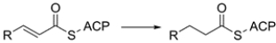 The reaction shown is part of the fatty acid synthesis pathway. ACP is an abbreviation for acyl carrier protein, and you do not need to know its structure. Identify the reagent that could perform this transformation.